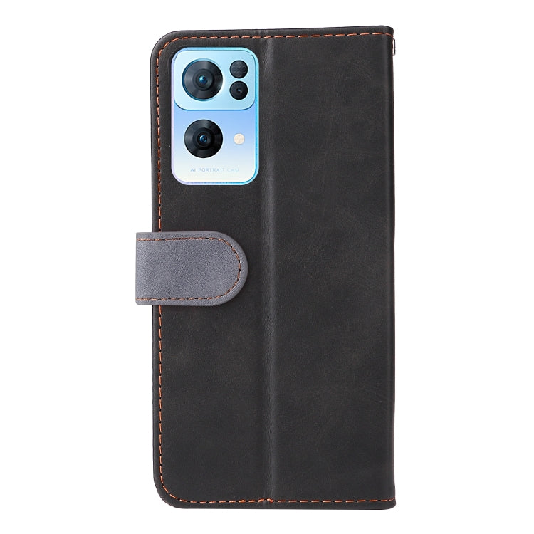 For OPPO Reno7 Pro 5G Stitching-Color Flip Leather Phone Case
