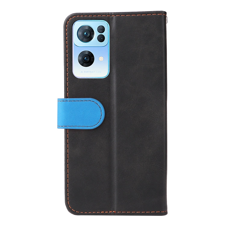 For OPPO Reno7 Pro 5G Stitching-Color Flip Leather Phone Case