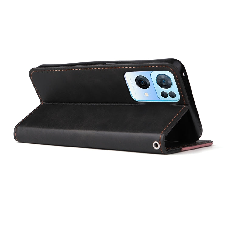 For OPPO Reno7 Pro 5G Stitching-Color Flip Leather Phone Case