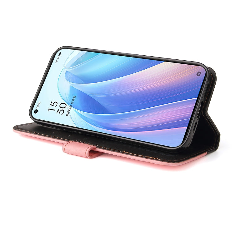 For OPPO Reno7 Pro 5G Stitching-Color Flip Leather Phone Case