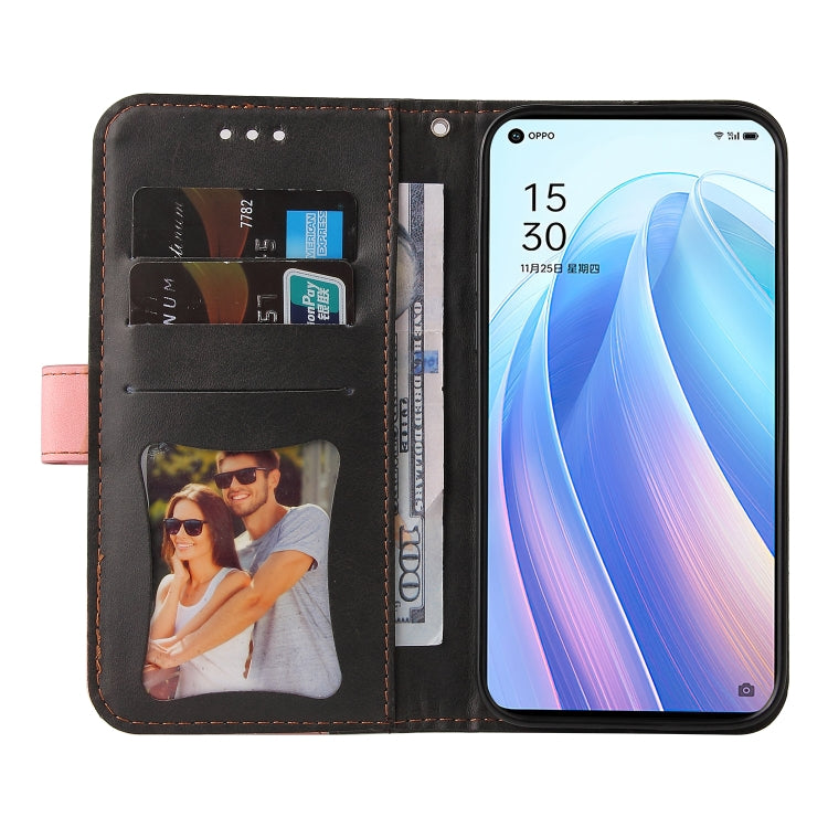 For OPPO Reno7 Pro 5G Stitching-Color Flip Leather Phone Case