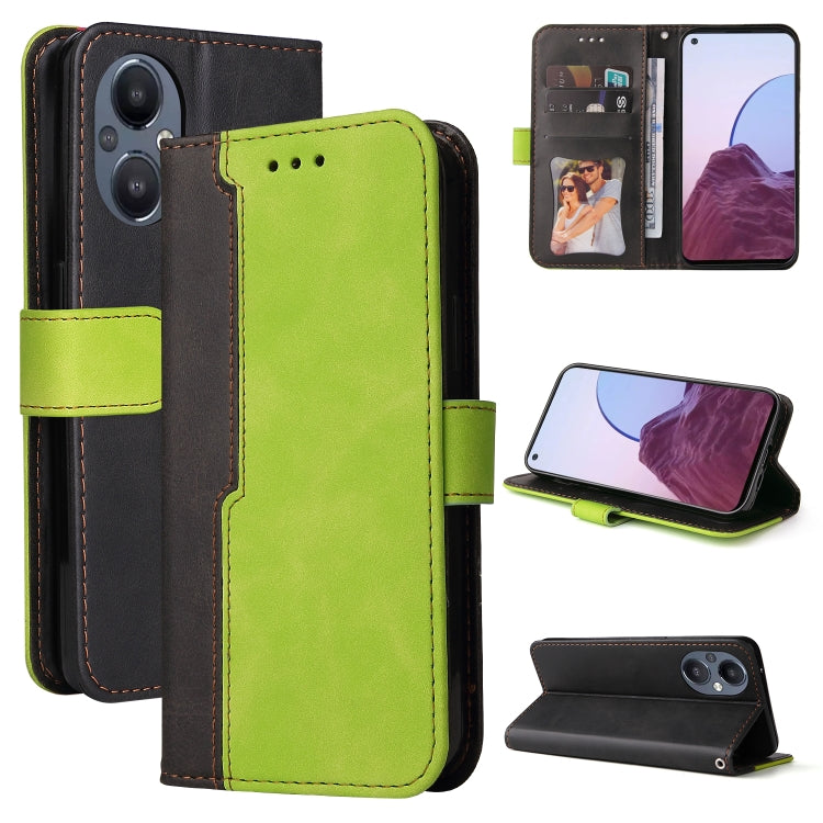 For OPPO Reno7 Z 5G / A96 5G Stitching-Color Flip Leather Phone Case