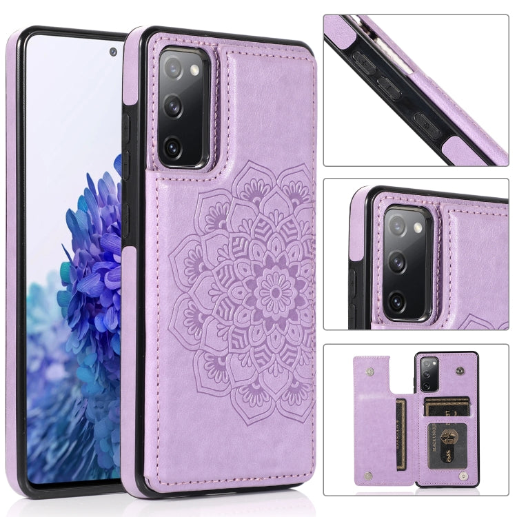 For Samsung Galaxy S20 FE Double Buckle Mandala PU+TPU Phone Case