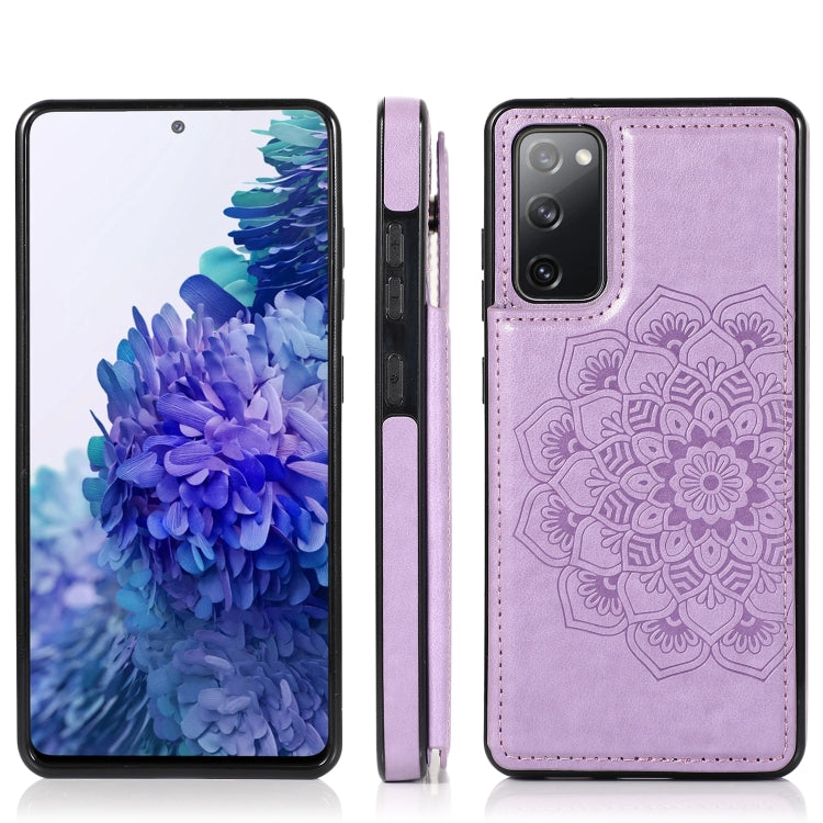 For Samsung Galaxy S20 FE Double Buckle Mandala PU+TPU Phone Case