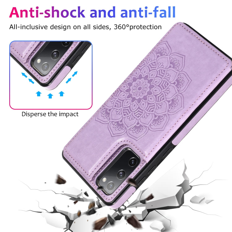 For Samsung Galaxy S20 FE Double Buckle Mandala PU+TPU Phone Case