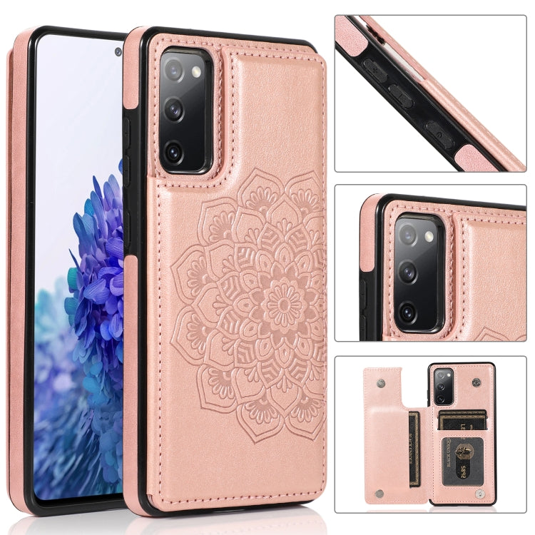 For Samsung Galaxy S20 FE Double Buckle Mandala PU+TPU Phone Case