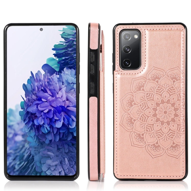 For Samsung Galaxy S20 FE Double Buckle Mandala PU+TPU Phone Case