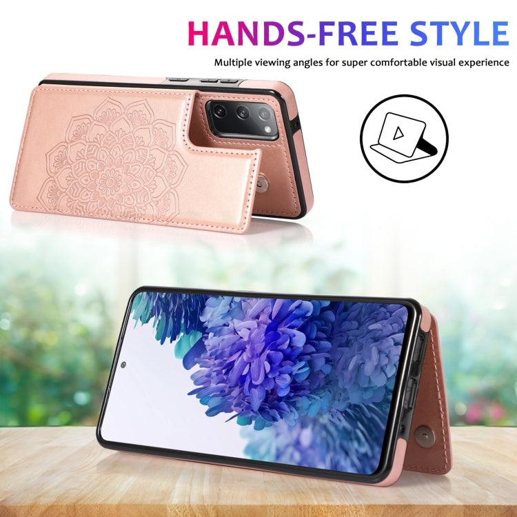 For Samsung Galaxy S20 FE Double Buckle Mandala PU+TPU Phone Case