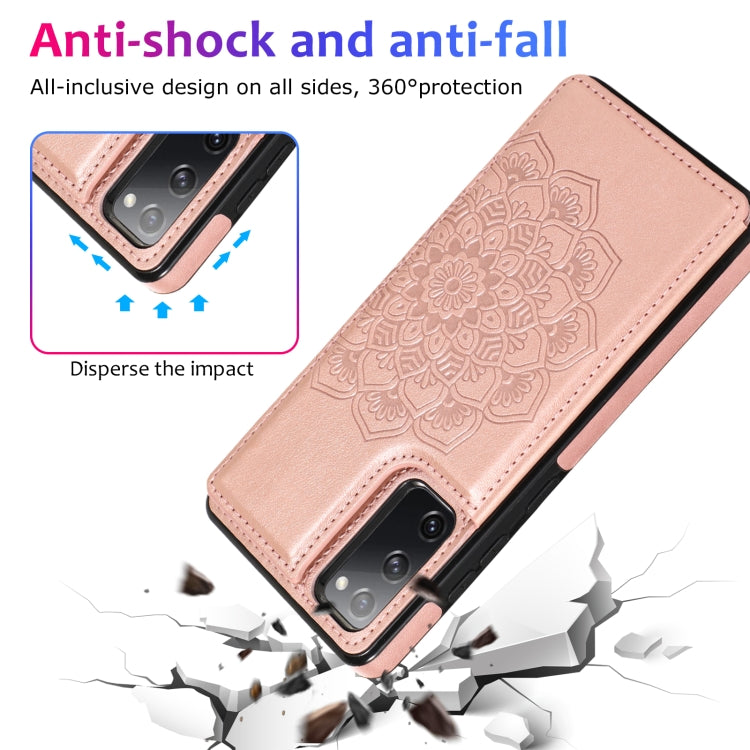 For Samsung Galaxy S20 FE Double Buckle Mandala PU+TPU Phone Case