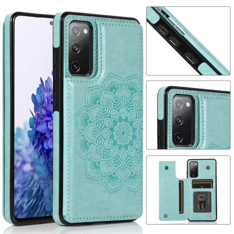 For Samsung Galaxy S20 FE Double Buckle Mandala PU+TPU Phone Case