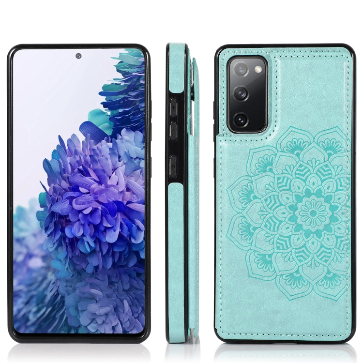 For Samsung Galaxy S20 FE Double Buckle Mandala PU+TPU Phone Case