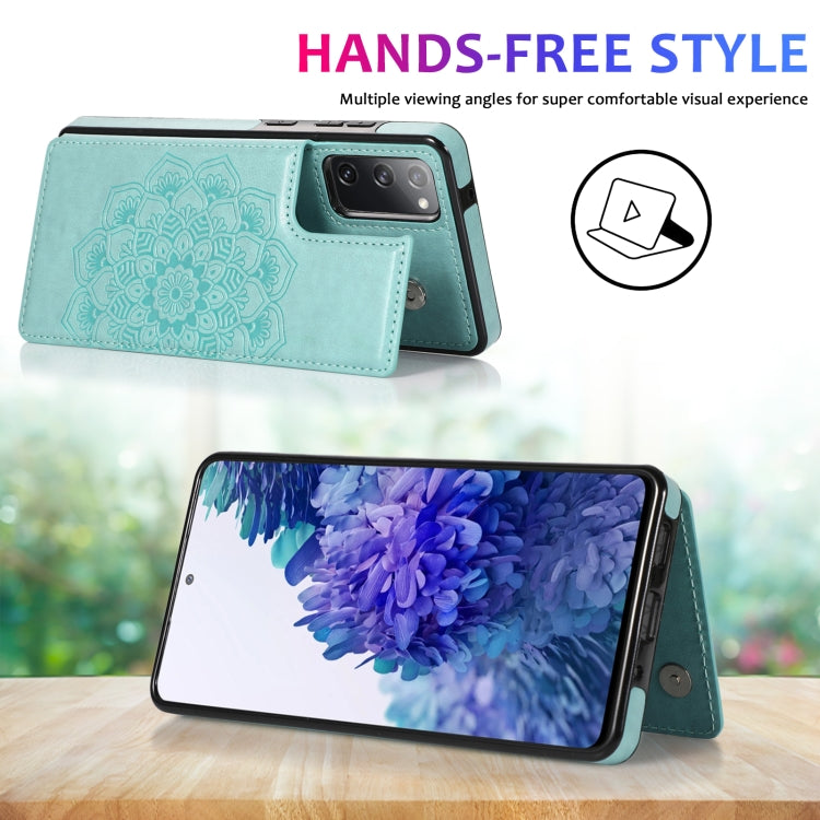 For Samsung Galaxy S20 FE Double Buckle Mandala PU+TPU Phone Case