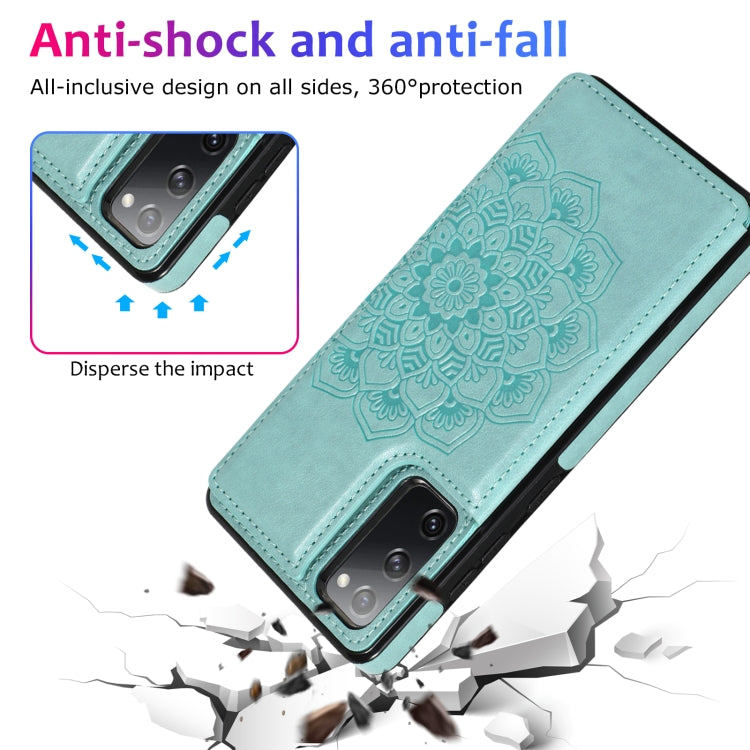 For Samsung Galaxy S20 FE Double Buckle Mandala PU+TPU Phone Case