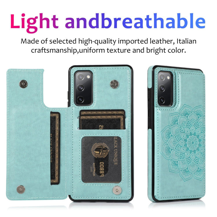 For Samsung Galaxy S20 FE Double Buckle Mandala PU+TPU Phone Case