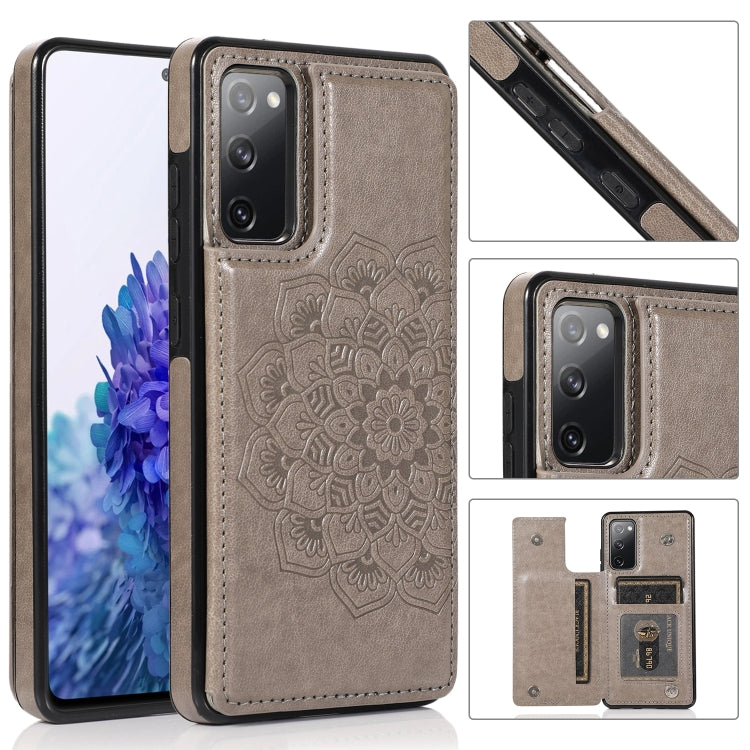 For Samsung Galaxy S20 FE Double Buckle Mandala PU+TPU Phone Case