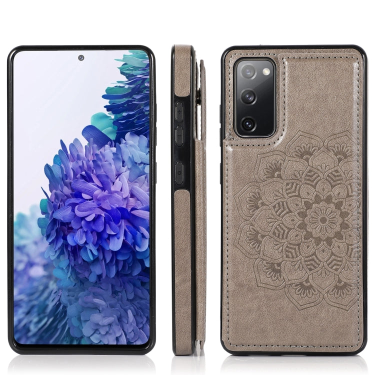 For Samsung Galaxy S20 FE Double Buckle Mandala PU+TPU Phone Case