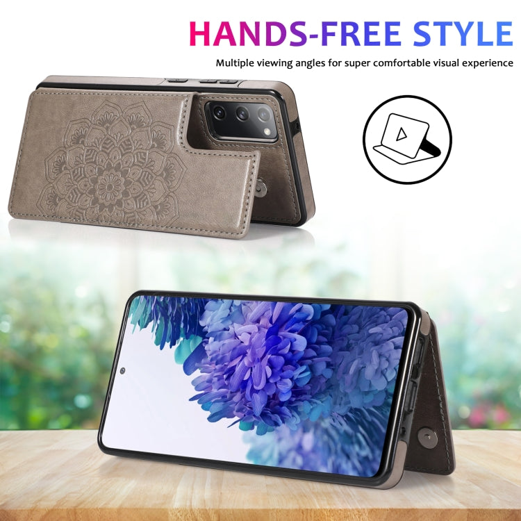 For Samsung Galaxy S20 FE Double Buckle Mandala PU+TPU Phone Case