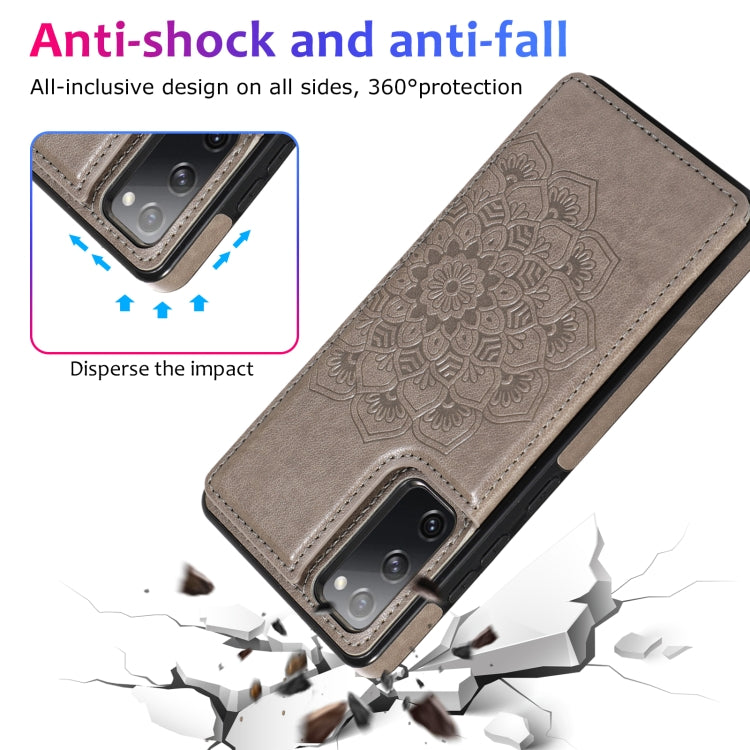 For Samsung Galaxy S20 FE Double Buckle Mandala PU+TPU Phone Case
