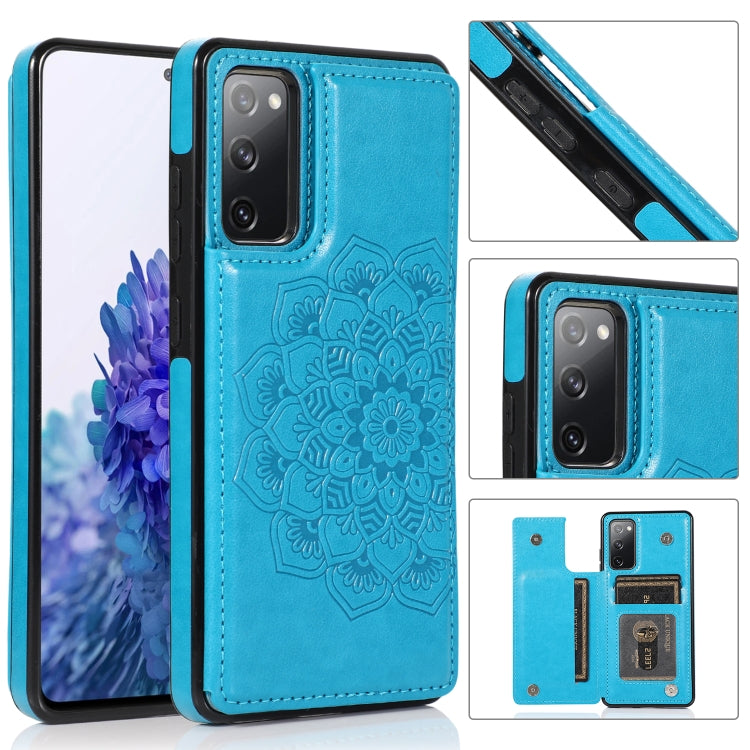For Samsung Galaxy S20 FE Double Buckle Mandala PU+TPU Phone Case