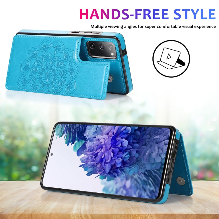 For Samsung Galaxy S20 FE Double Buckle Mandala PU+TPU Phone Case