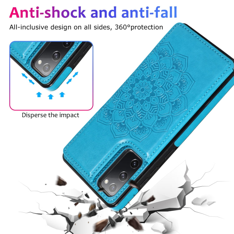 For Samsung Galaxy S20 FE Double Buckle Mandala PU+TPU Phone Case