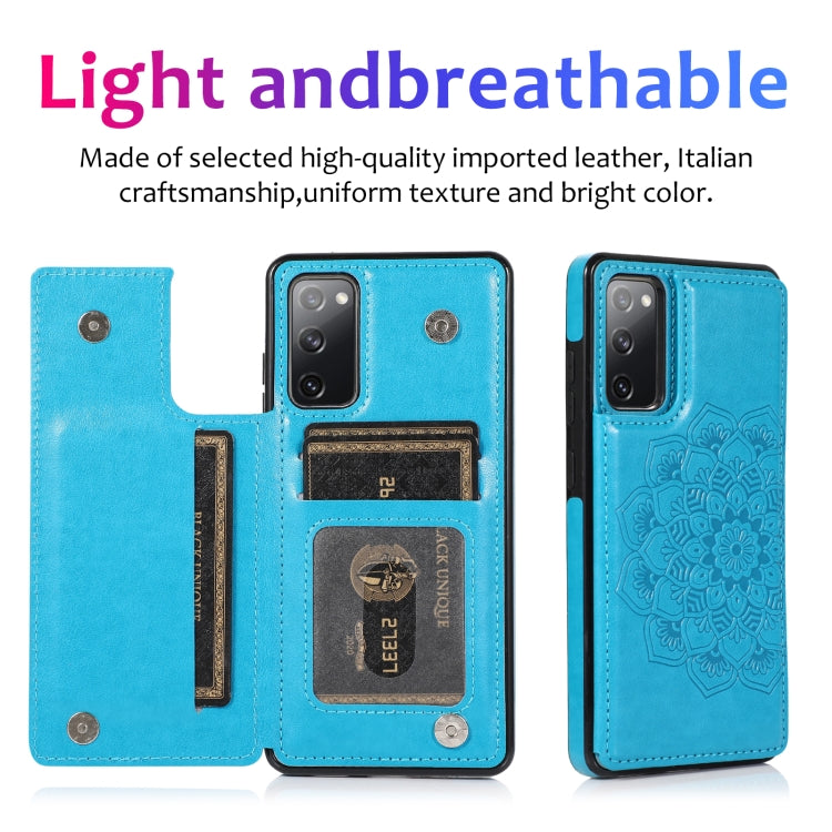 For Samsung Galaxy S20 FE Double Buckle Mandala PU+TPU Phone Case