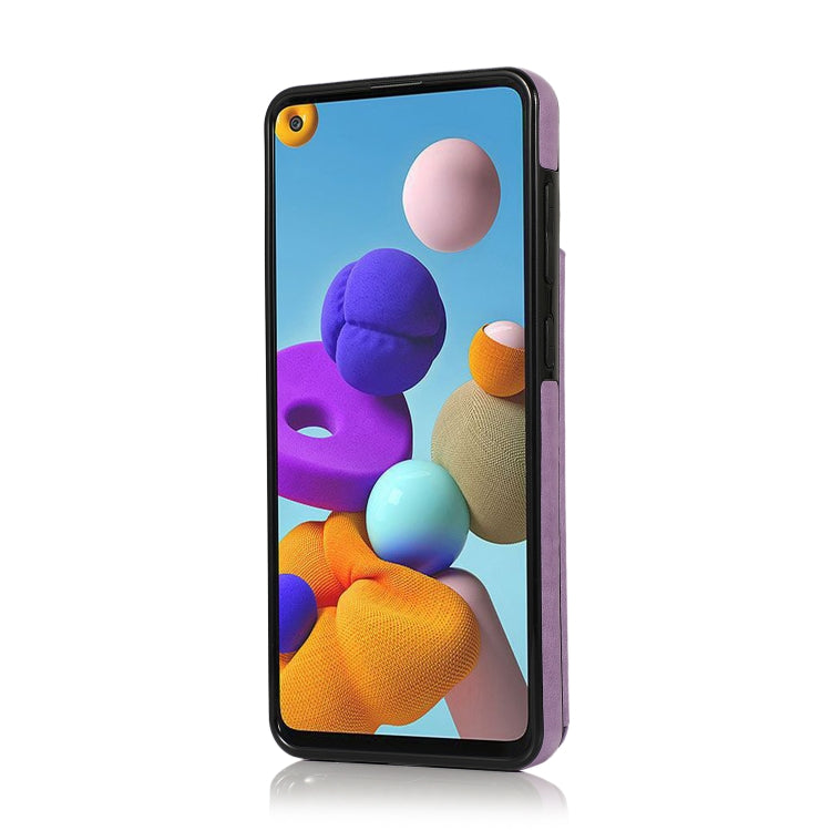 For Samsung Galaxy A21s Double Buckle Mandala PU+TPU Phone Case