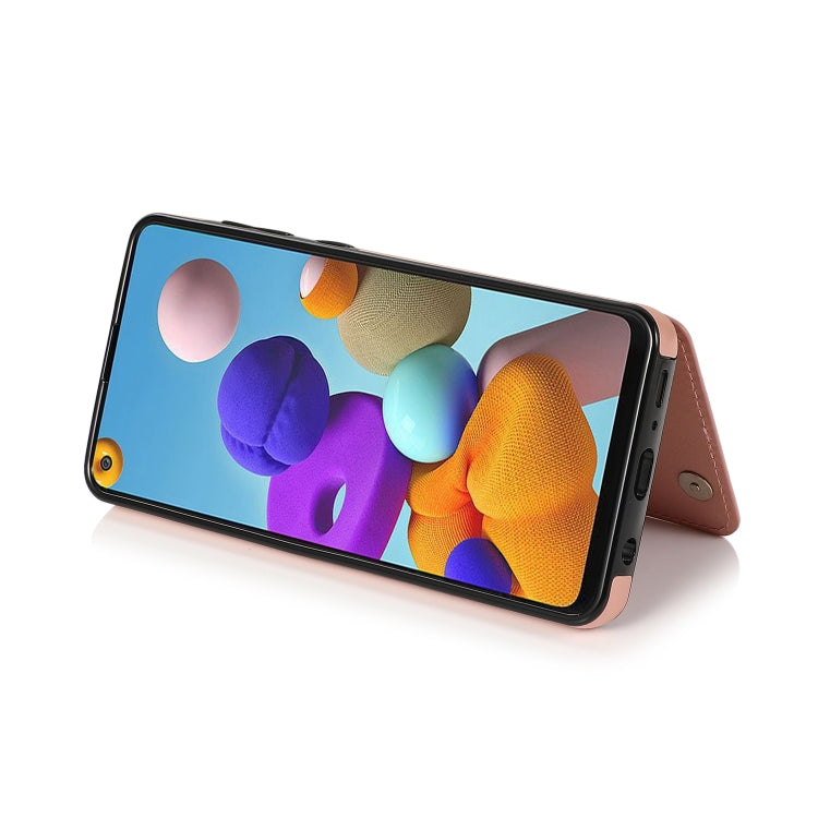 For Samsung Galaxy A21s Double Buckle Mandala PU+TPU Phone Case