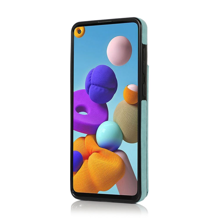 For Samsung Galaxy A21s Double Buckle Mandala PU+TPU Phone Case