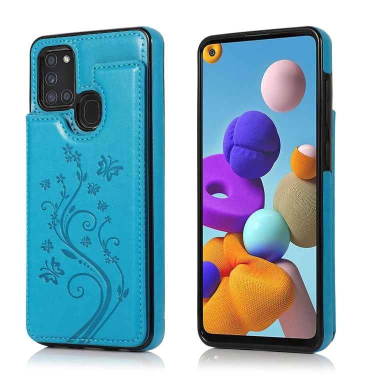 For Samsung Galaxy A21s Double Buckle Mandala PU+TPU Phone Case
