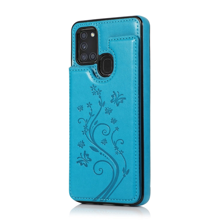 For Samsung Galaxy A21s Double Buckle Mandala PU+TPU Phone Case