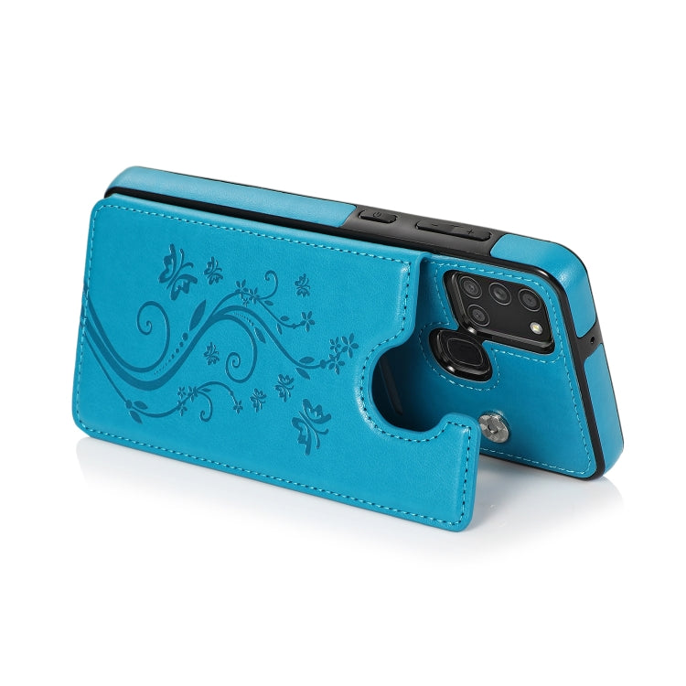 For Samsung Galaxy A21s Double Buckle Mandala PU+TPU Phone Case