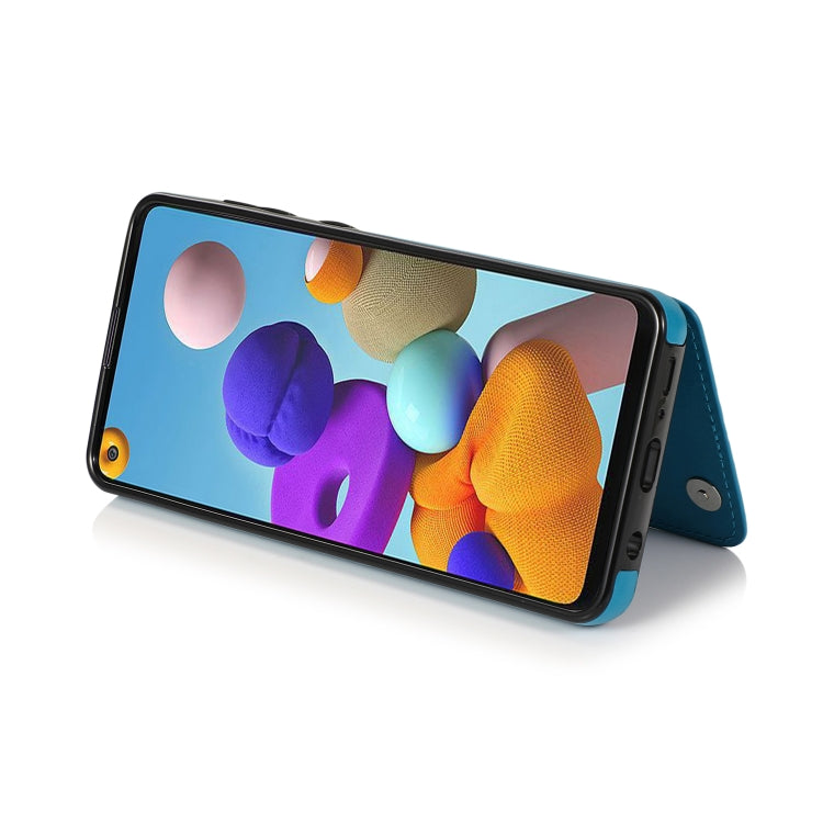 For Samsung Galaxy A21s Double Buckle Mandala PU+TPU Phone Case