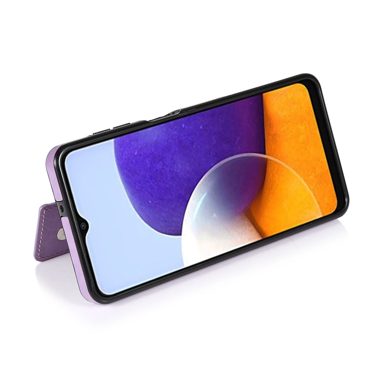 For Samsung Galaxy A22 Double Buckle Mandala PU+TPU Phone Case