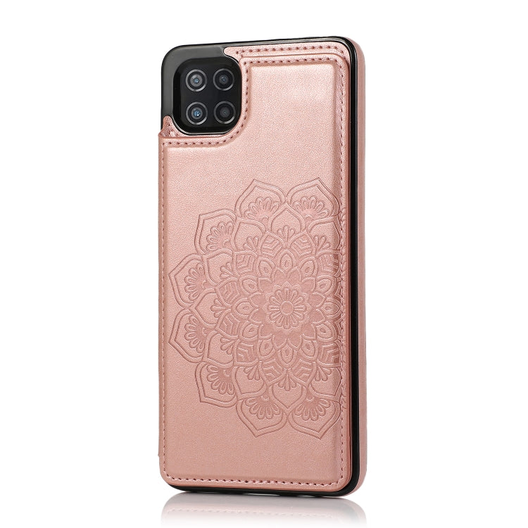 For Samsung Galaxy A22 Double Buckle Mandala PU+TPU Phone Case
