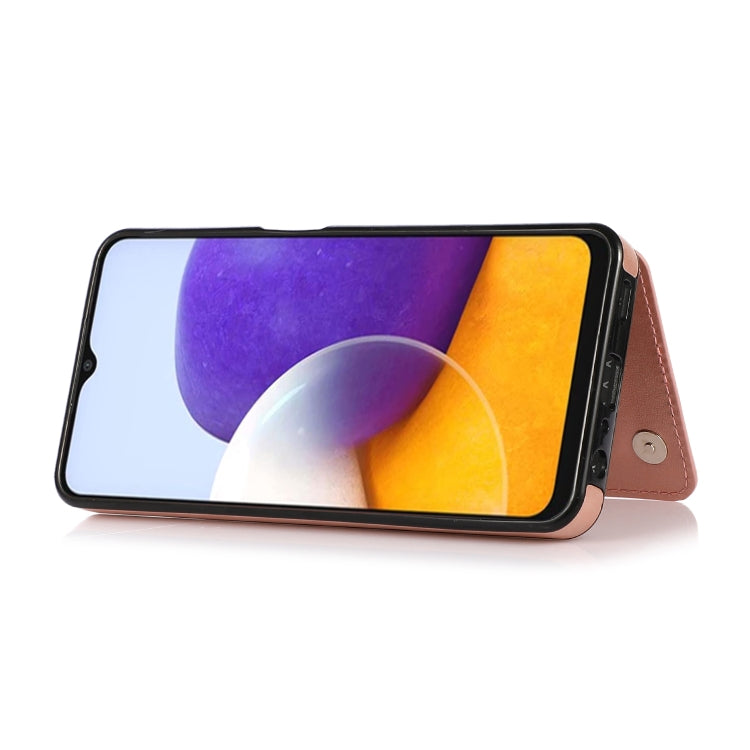 For Samsung Galaxy A22 Double Buckle Mandala PU+TPU Phone Case