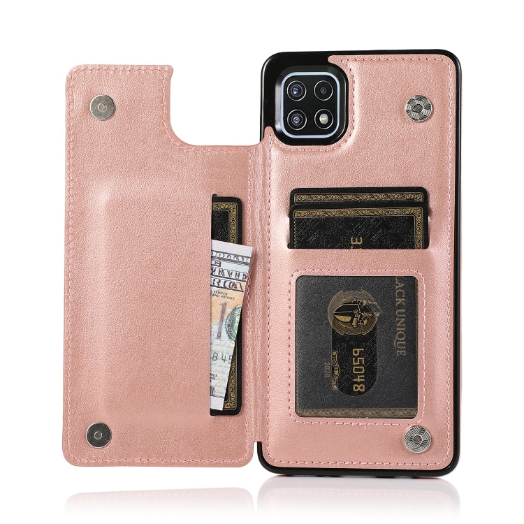 For Samsung Galaxy A22 Double Buckle Mandala PU+TPU Phone Case