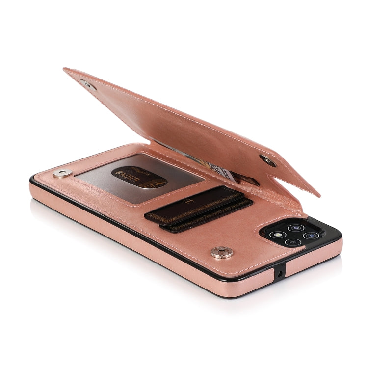 For Samsung Galaxy A22 Double Buckle Mandala PU+TPU Phone Case