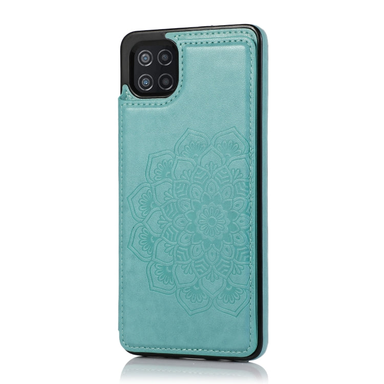 For Samsung Galaxy A22 Double Buckle Mandala PU+TPU Phone Case