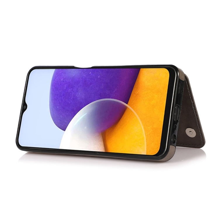For Samsung Galaxy A22 Double Buckle Mandala PU+TPU Phone Case