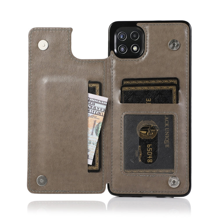 For Samsung Galaxy A22 Double Buckle Mandala PU+TPU Phone Case