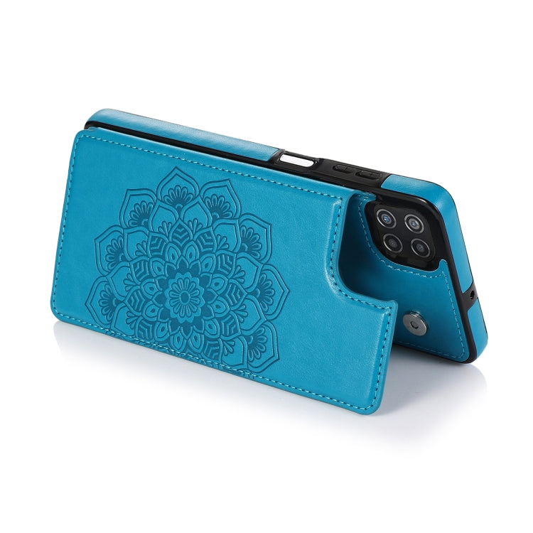For Samsung Galaxy A22 Double Buckle Mandala PU+TPU Phone Case