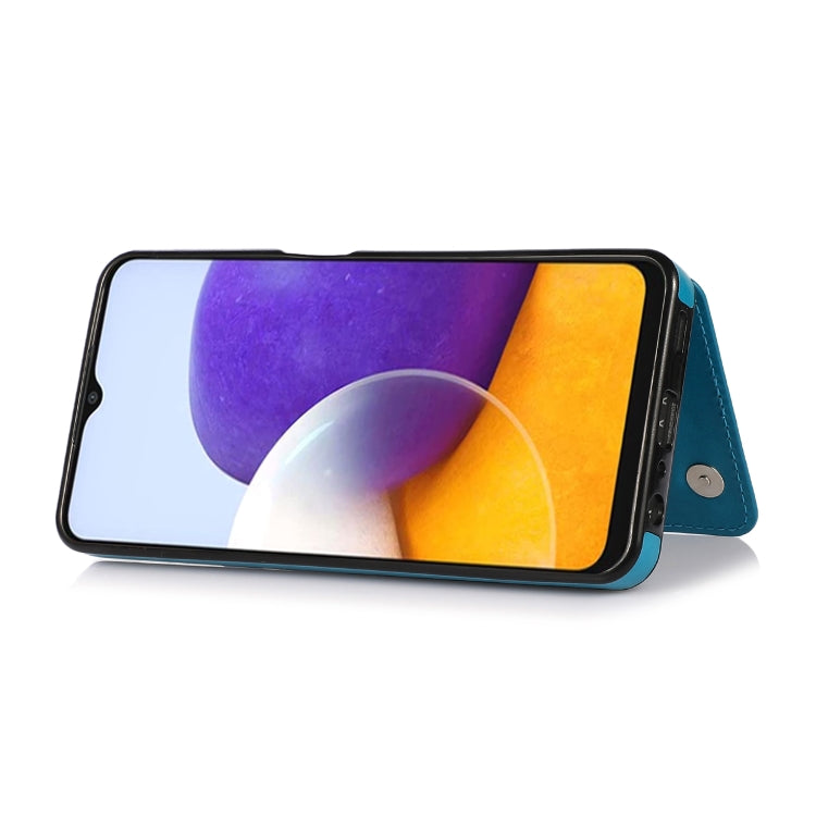 For Samsung Galaxy A22 Double Buckle Mandala PU+TPU Phone Case