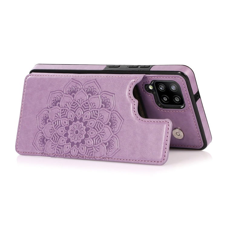 For Samsung Galaxy A42 5G Double Buckle Mandala PU+TPU Phone Case