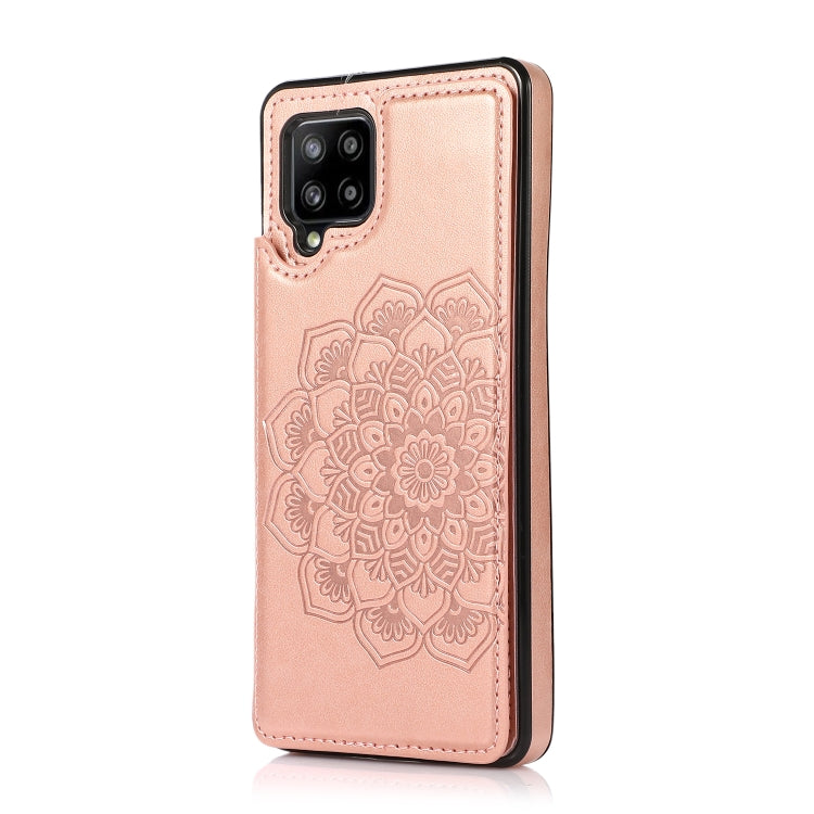 For Samsung Galaxy A42 5G Double Buckle Mandala PU+TPU Phone Case