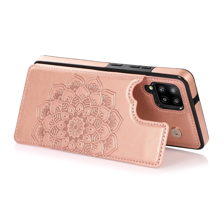 For Samsung Galaxy A42 5G Double Buckle Mandala PU+TPU Phone Case