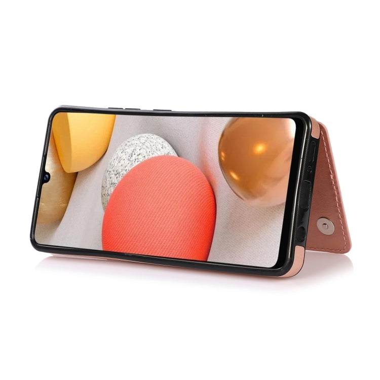 For Samsung Galaxy A42 5G Double Buckle Mandala PU+TPU Phone Case