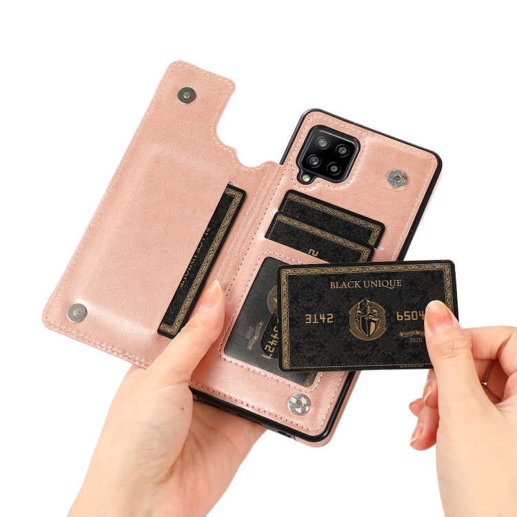 For Samsung Galaxy A42 5G Double Buckle Mandala PU+TPU Phone Case