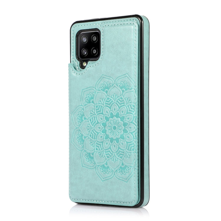 For Samsung Galaxy A42 5G Double Buckle Mandala PU+TPU Phone Case