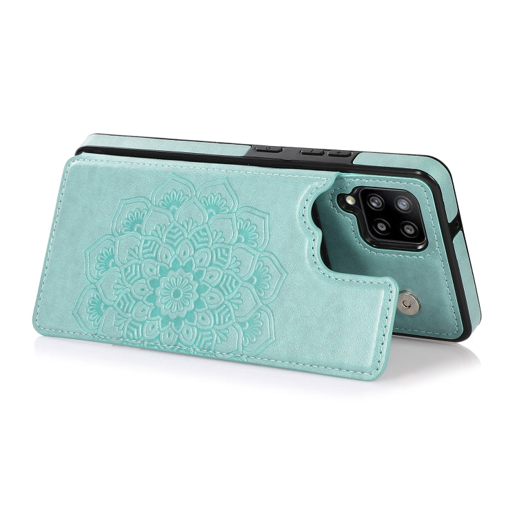 For Samsung Galaxy A42 5G Double Buckle Mandala PU+TPU Phone Case